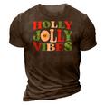 Retro Christmas Holly Jolly Vibes 3D Print Casual Tshirt Brown