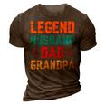 Retro Fathers Day Dad The Legend Husband Dad Grandpa 3D Print Casual Tshirt Brown