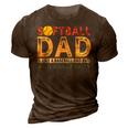 Retro Softball Dad Like A Baseball Dad But With Bigger Balls Gift For Mens 3D Print Casual Tshirt Brown