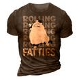 Rolling Fatties Cat Funny Cat Lover Outfit Cat Dad Cat Mom 3D Print Casual Tshirt Brown