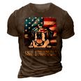 Saint Bernard Dad American Flag 4Th Of July Dog Fathers Day Gift For Mens 3D Print Casual Tshirt Brown