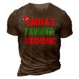 Santas Favorite Mechanic Funny Ugly Christmas Gift 3D Print Casual Tshirt Brown
