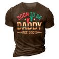 Soon To Be Daddy Est 2023 New Dad Pregnancy 3D Print Casual Tshirt Brown