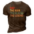 The Dad The Man The Realtor The Legend Real Estate Agent 3D Print Casual Tshirt Brown