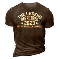 The Legend Has Retired 2023 Cool Retirement 2023 Doctor Dad 3D Print Casual Tshirt Brown