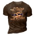 The Legend Has Retired Police Officer American Flag 3D Print Casual Tshirt Brown