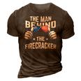 The Man Behind The Firecracker 4Th Of July Pregnancy New Dad 3D Print Casual Tshirt Brown