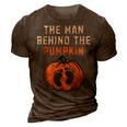 The Man Behind The Pumpkin Dad Halloween Pregnancy Reveal Gift For Mens 3D Print Casual Tshirt Brown