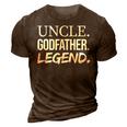 Uncle Godfather Legend Funny Favorite Uncle 3D Print Casual Tshirt Brown