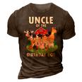 Uncle Of The Birthday Boy Farm Animals Matching Farm Theme Gift For Mens 3D Print Casual Tshirt Brown