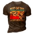 Vintage Best Cat Dad Ever And Retro For Dad Men Fathers Day 3D Print Casual Tshirt Brown