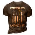 Vintage Proud Navy Uncle With American Flag Gift 3D Print Casual Tshirt Brown