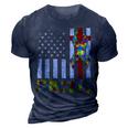 Autism Awareness Faith Cross Autistic Usa Flag For Dad Mens 3D Print Casual Tshirt Navy Blue