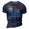 Autism Mom Dad Elephant Autism Awareness Women Men Autistic 3D Print Casual Tshirt Navy Blue