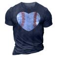 Baseball Heart Cute Mom Dad Softball Mothers Day Sports Day 3D Print Casual Tshirt Navy Blue