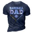 Baseball Lover For Father Baseball Dad 3D Print Casual Tshirt Navy Blue