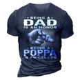 Being A Dad Is An Honor Being A Poppa Is Priceless Grandpa Gift For Mens 3D Print Casual Tshirt Navy Blue