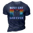 Best Cat Dad Ever Cat Daddy Father Fathers Day Vintage Gift For Mens 3D Print Casual Tshirt Navy Blue