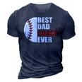Best Dad Coach Ever Baseball Fathers Day Baseball Dad Coach Gift For Mens 3D Print Casual Tshirt Navy Blue