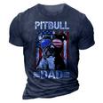 Best Pitbull Dad Ever American Flag 4Th Of July Gift For Mens 3D Print Casual Tshirt Navy Blue