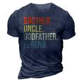 Brother Uncle Godfather Legend Fun Best Funny Uncle Gift For Mens 3D Print Casual Tshirt Navy Blue