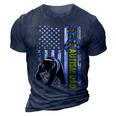 Dad Autism Awareness American Flag Autism Dad Daddy 3D Print Casual Tshirt Navy Blue