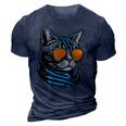 Dad Mom Cat Sunglasses American Shorthair Cat 3D Print Casual Tshirt Navy Blue