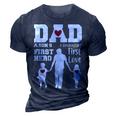 Dad Son First Hero Daughter First Love Fathers Day 3D Print Casual Tshirt Navy Blue