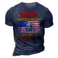 Dad The Firefighter The Myth The Legend American Flag 3D Print Casual Tshirt Navy Blue