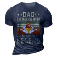 Dad The Man The Myth The Bowling Legend Bowling Game Bowlers 3D Print Casual Tshirt Navy Blue