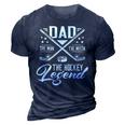 Dad The Man The Myth The Hockey Legend Fathers Day For Dad 3D Print Casual Tshirt Navy Blue