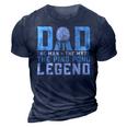Dad The Man The Myth The Ping Pong Legend Player Sport 3D Print Casual Tshirt Navy Blue