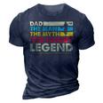 Dad The Man The Myth The Rugby Legend Gift For Mens 3D Print Casual Tshirt Navy Blue