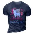 Daddy Of The Birthday Girl Father Gifts Unicorn Birthday 3D Print Casual Tshirt Navy Blue