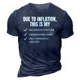 Due To Inflation This Is My Halloween Tday Christmas  3D Print Casual Tshirt Navy Blue