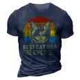 Fathers Day Vintage Best Cat Dad Ever Retro Gift For Cat 3D Print Casual Tshirt Navy Blue
