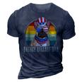 French Bulldog Dad Retro Sunglasses 4Th Of July Fathers Day 3D Print Casual Tshirt Navy Blue