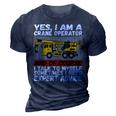 Funny Construction Worker Best Dad Ever Crane Operator 3D Print Casual Tshirt Navy Blue