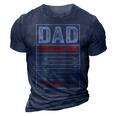 Funny Mens Gifts For Dad Dad Nutrition Facts Gift 3D Print Casual Tshirt Navy Blue