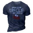 Funny Soon To Be Uncle Again 2023 Gender Reveal Pregnancy 3D Print Casual Tshirt Navy Blue