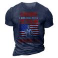 Funny Veteran Wife I Belong To A Veteran Dangerous Warning 3D Print Casual Tshirt Navy Blue
