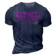 Girl Dad Cute Pink Father & Daughter Design Fathers Day 3D Print Casual Tshirt Navy Blue