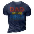 Girl Dad Outnumbered Fathers Day From Wife Daughter Vintage 3D Print Casual Tshirt Navy Blue
