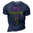 Hearts 5Th Bday For Daughter From Mom Dad 3D Print Casual Tshirt Navy Blue