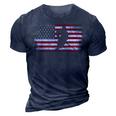 Hockey American Flag 4Th Of July Patriotic Usa Dad Men Son 3D Print Casual Tshirt Navy Blue