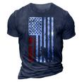 Hockey Dad Gift Hockey American Flag 3D Print Casual Tshirt Navy Blue