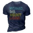 Husband Dad Welder Legend Funny Fathers Day Gift For Mens 3D Print Casual Tshirt Navy Blue