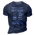 I Love More Than A Veteran Is Being Grandpa Army Pride Gift Gift For Mens 3D Print Casual Tshirt Navy Blue