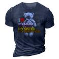 I Love My Mom Dad Sister Brother 3D Print Casual Tshirt Navy Blue