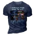 I Stand For The Flag And Kneel For The Cross Military 3D Print Casual Tshirt Navy Blue